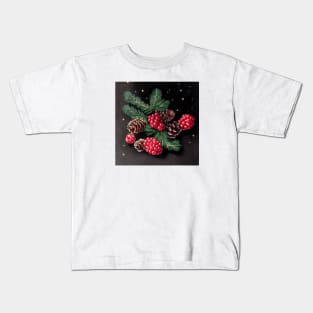 Christmas Pine cones, pine branches, berries, Christmas Decoration Kids T-Shirt